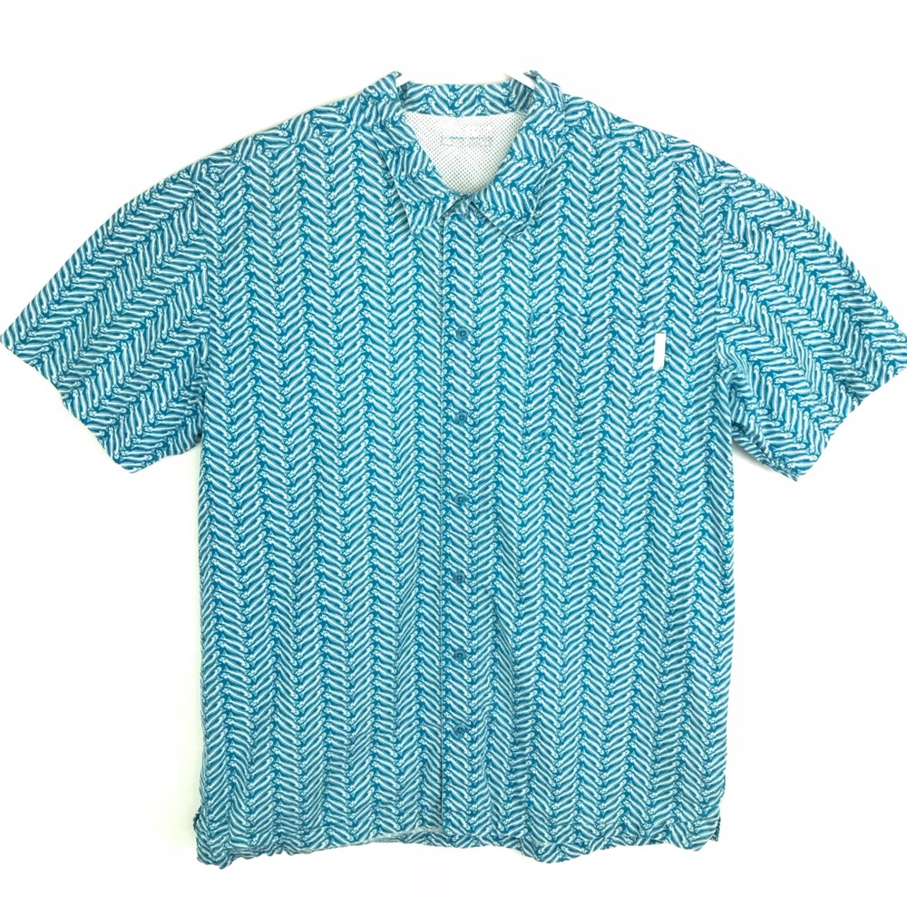 PFG S/S Vented Button Up Fish Bones Fishing Shirt - Picture 1 of 8